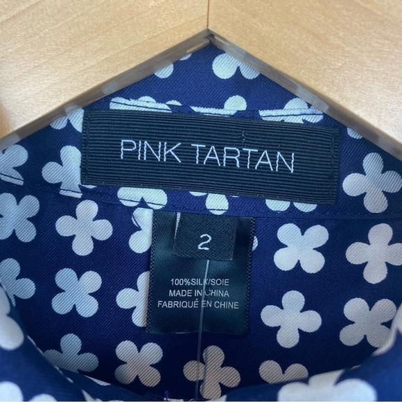 PINK Tartan • silk Clover Shirt Dress - Picture 11 of 13